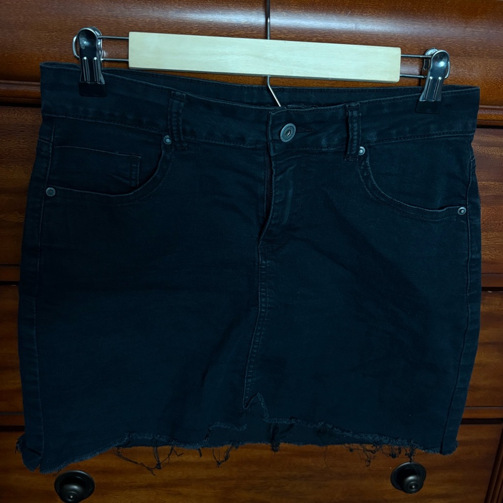 Black Denim Skirt